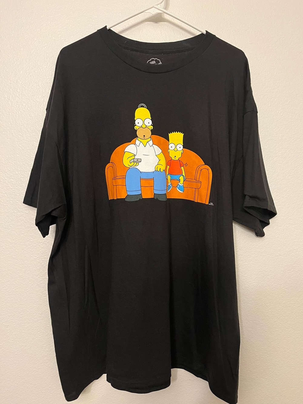 The Simpsons Homer Bart Graphic Tee Shirt Black 2XL Cartoon TV Show - Picture 1 of 3